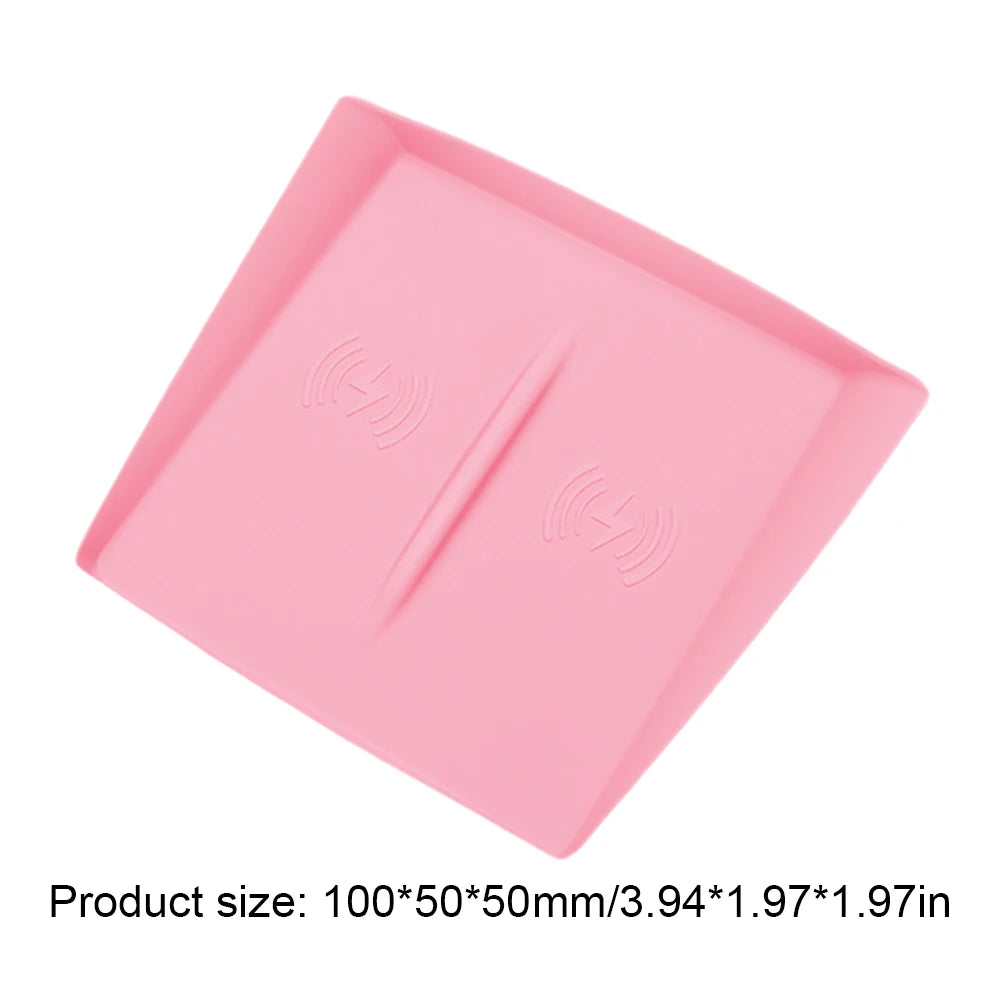 Wireless Charger Pad Silicone Mobile Phone Non-Slip Mat Scratch-Resistant Anti-Slip Charger Pad Cover for Tesla Model 3 Highland