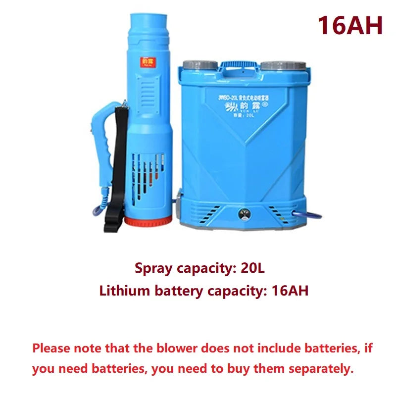 20L Agricultural Electric Sprayer Blower Suit Intelligent Pesticide Dispenser Garden Irrigation Sprayer Rechargeable Battery