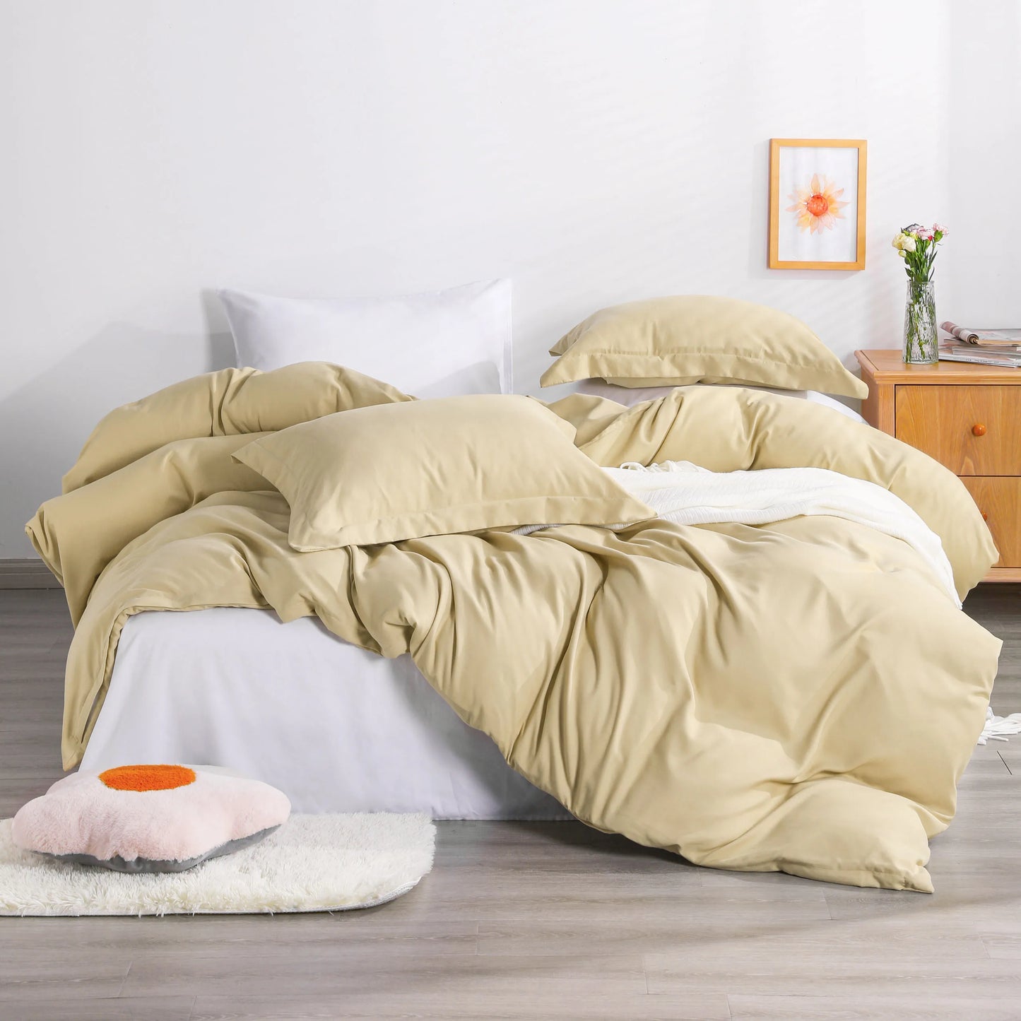Ntbay 3-Piece Ultra Soft Microfiber Duvet Cover Set, nclude with Corner Ties and Pillow Shams