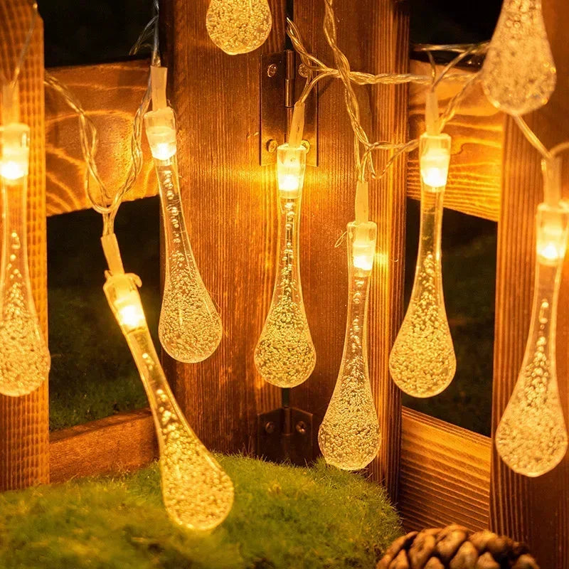 Fairy Light Outdoor Water Droplet Bubble Ball LED String Light Garden Light Wedding Party Christmas Decoration Battery Power