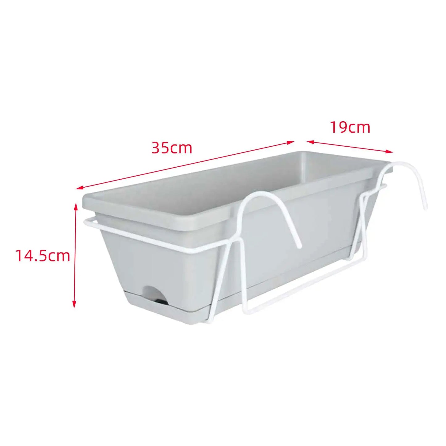 Hanging Flower Pot Garden Plant Holder Box Plant Pot Railing Balcony Planter for Yard Flowerpot Deck Porch Hanger Entrance Decor