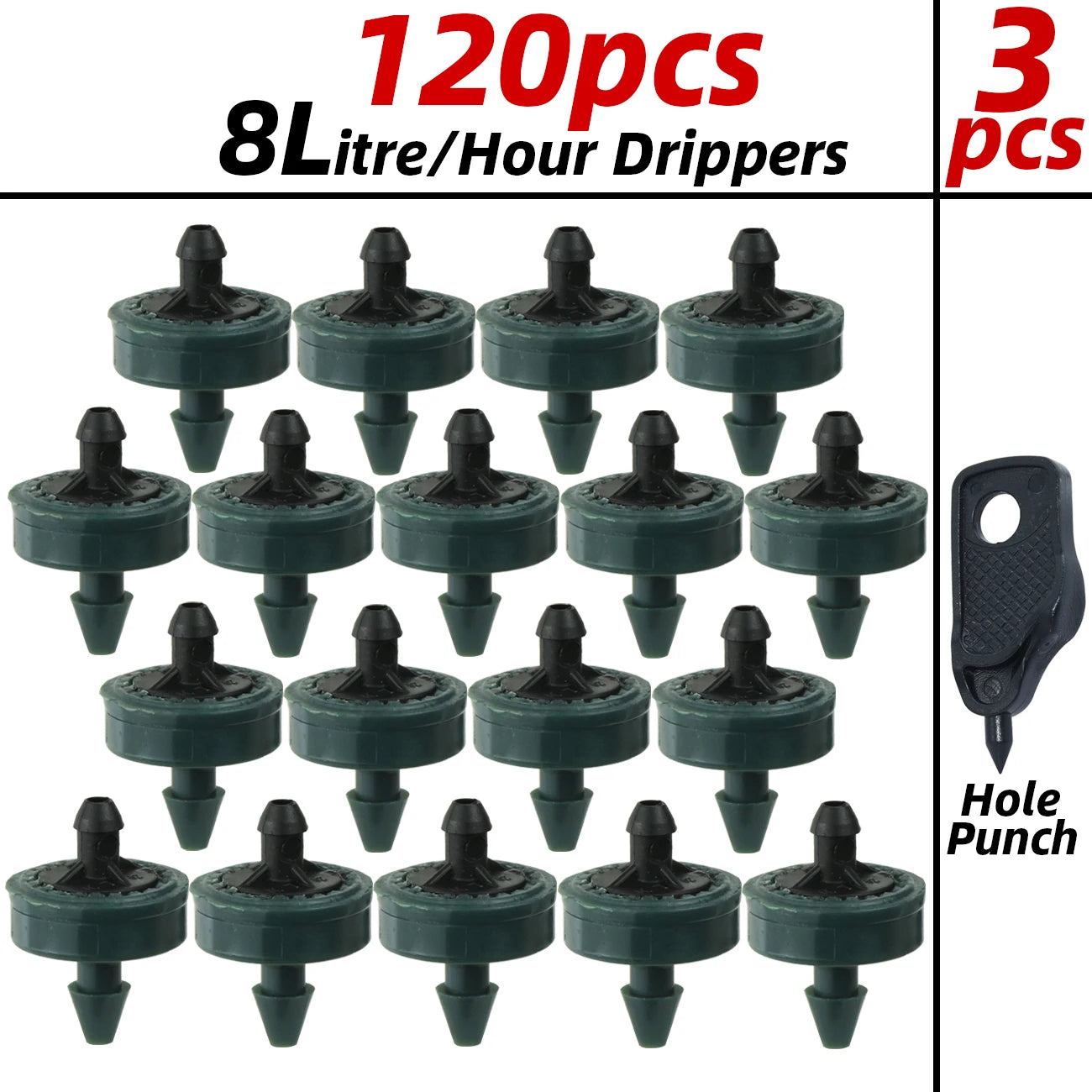20-200pcs 2L 4L 8L 1/4'' Garden Drip Irrigation Dripper Automatic Steady Flow Water Saving Dropper  Nozzle for Greenhouse Bonsai