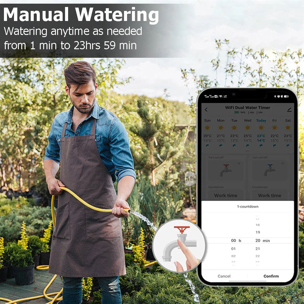 2 zone Smart Garden Watering Timer Wifi Automatic Drip Irrigation Controller Water Valve Garden Automatic Watering System