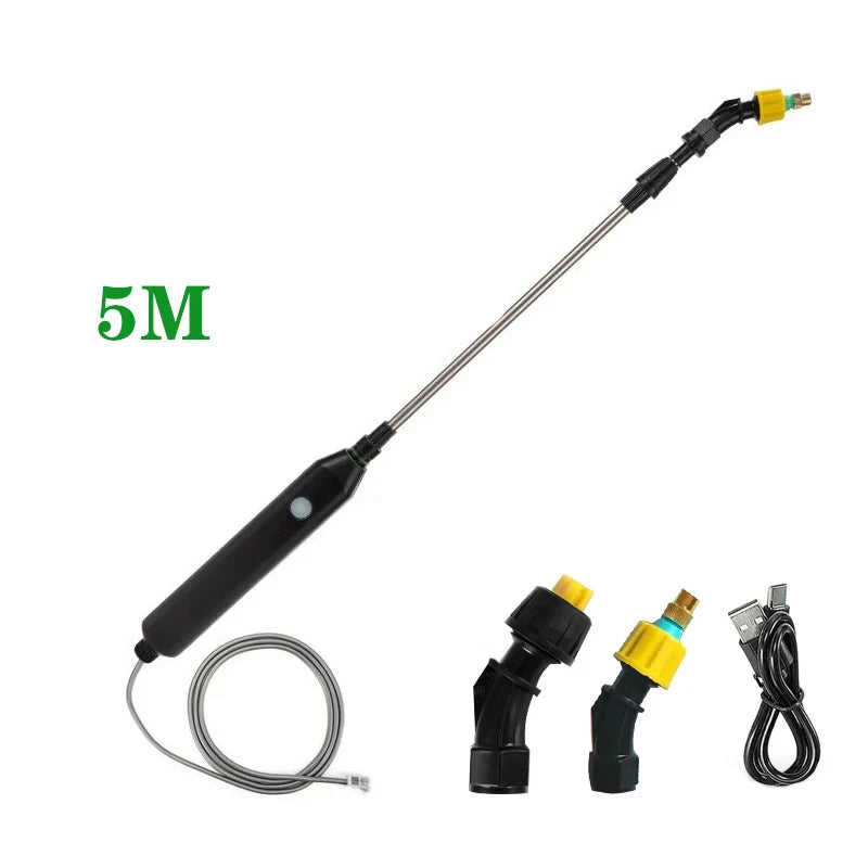 Electric Plant Sprayer Garden Sprayer with 8M 5M 3M Hose 3 nozzles Portable Battery Powered Watering Wand Yard Lawn Weeds Plants