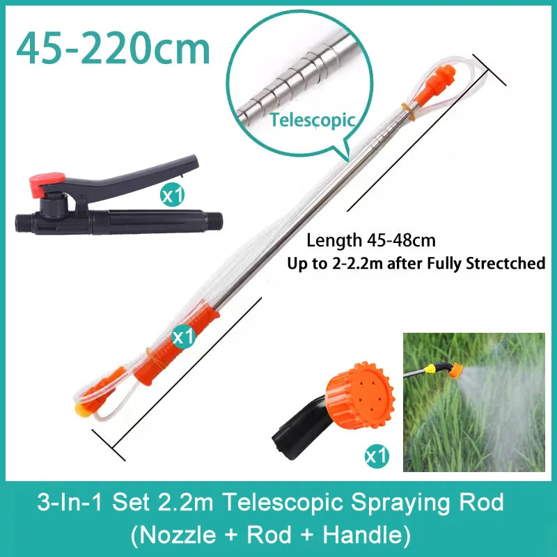 New Retractable 2.2/3.2m Spraying Rod For Hand Pressure Sprayer Outdoor Garden Pesticide Spray Tree Watering Can Accessories
