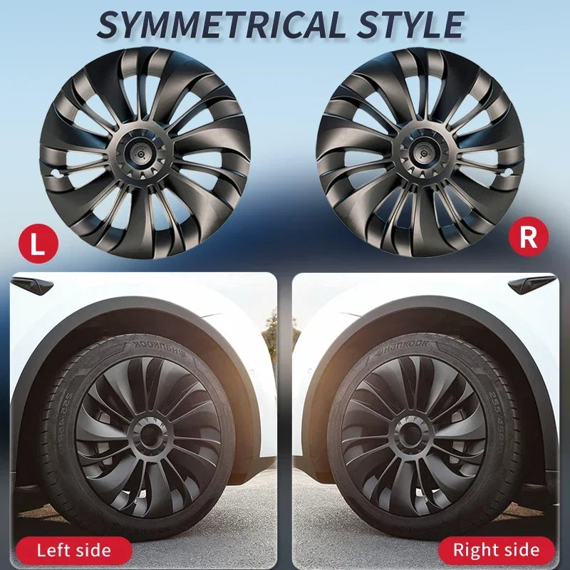 4PCS Hub Cap Car Replacement Wheel Cap 19 Inch Performance Automobile Hubcap Full Cover Accessories for Tesla Model Y 2023 2024