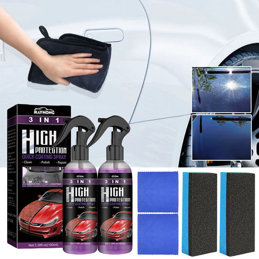 3 in 1 Car Ceramic Coating Spray High Protection Car Coating Wax Polishing Spray Auto Nano Body Compound Scratch Repair Remover