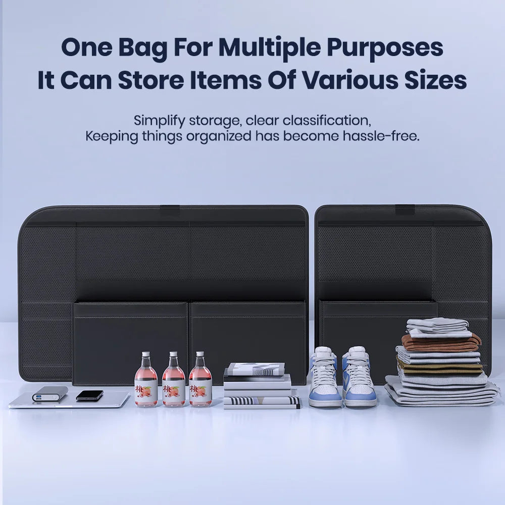 YZ For Tesla 2021-2025 Model Y Juniper Trunk Box Storage Bag Car Accessories Leather Trunk multifunction Backseat Storage