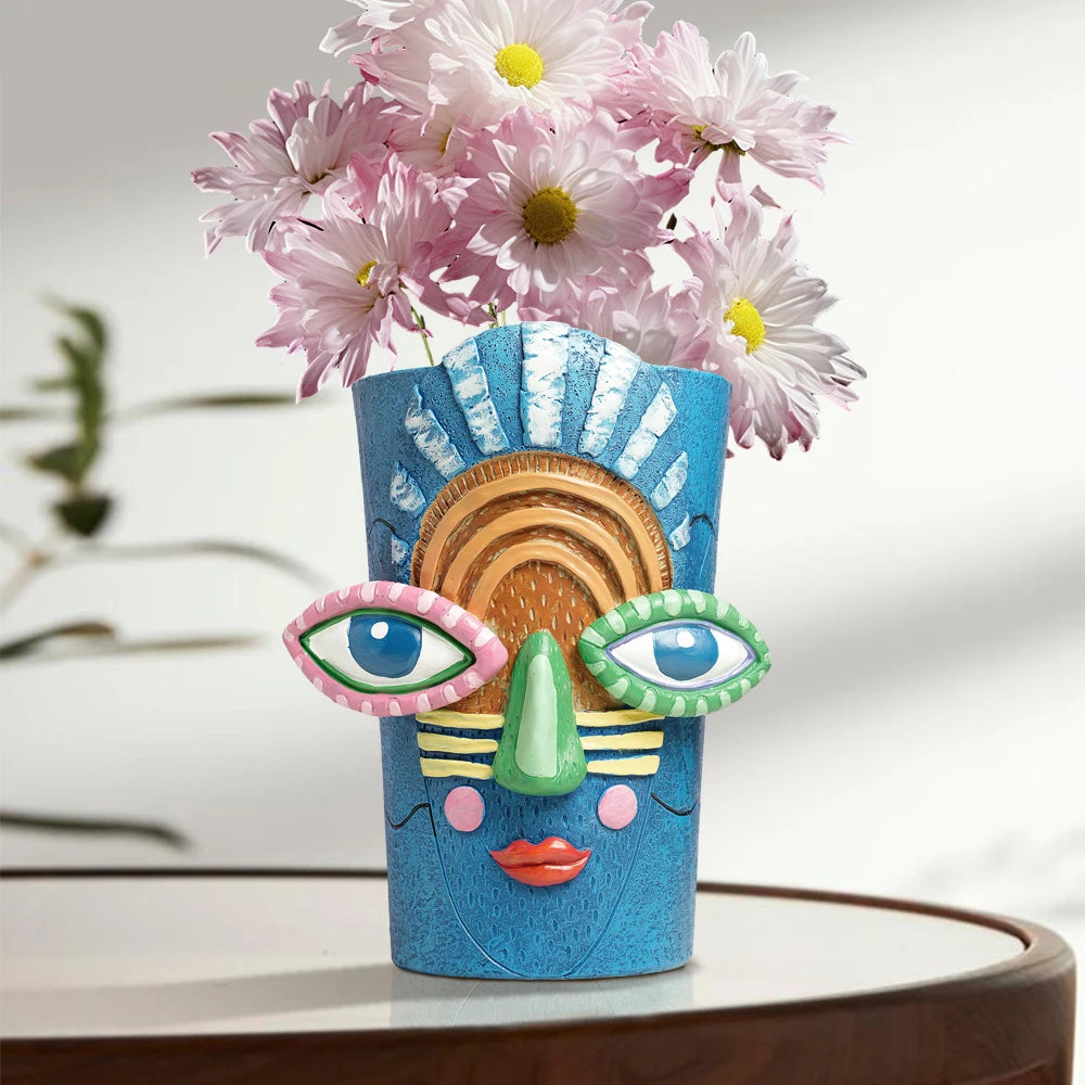 Abstract Face Planter Pot for Indoor Outdoor Plants Herb Succulent Cactus Flowerpot Home Balcony Garden Patio Art Decor