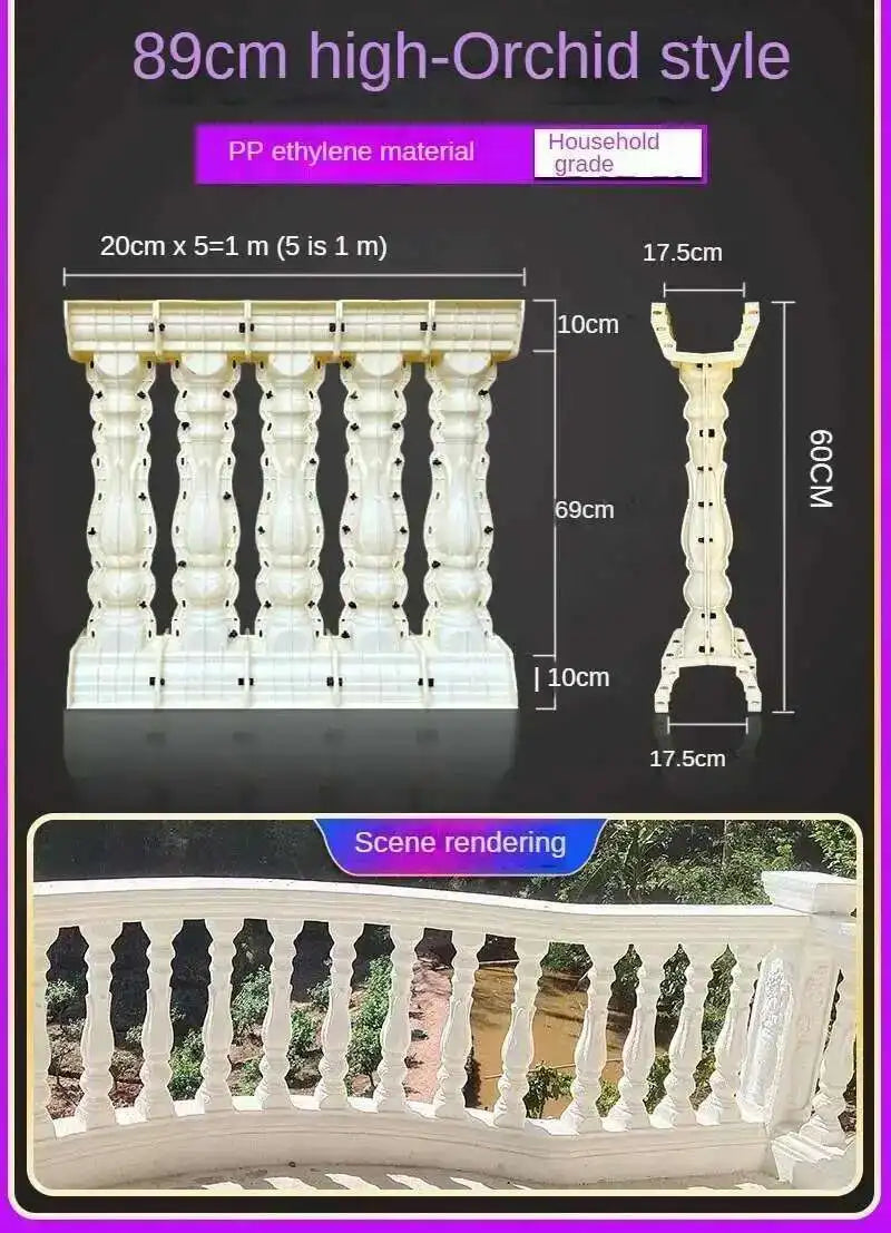 Home Garden Balcony Guardrail Vase Column Roman Column Molds Modern Cement Railing Building Mold European Villa Fence Handrail