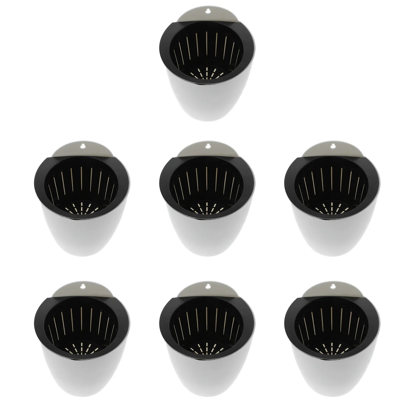 7 Pcs Flowerpot Pots Wall-mounted Self Watering Plastic Planters for Plants