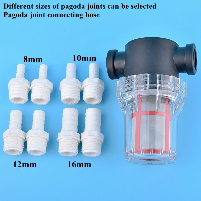 1/2" To 8~16mm Hose Filter Garden Agricultural Irrigation Domestic Water Bathroom Kitchen Impurity Strainer 10Mesh To 200 Mesh