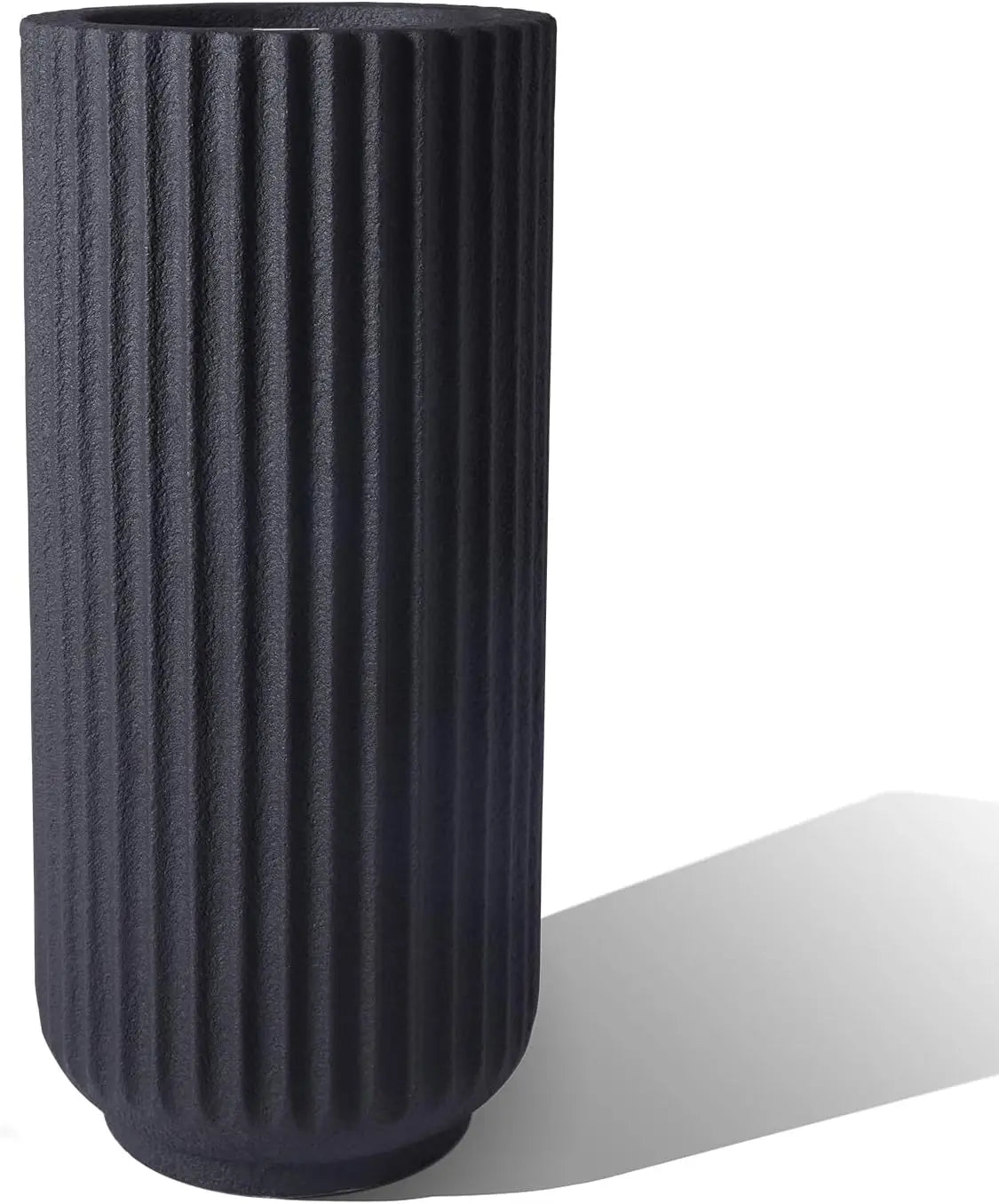 Roman Column Concrete Planter Durable All-Weather Use with Drainage Holes,Large Tall Round Planter for Outdoor Indoor Plants