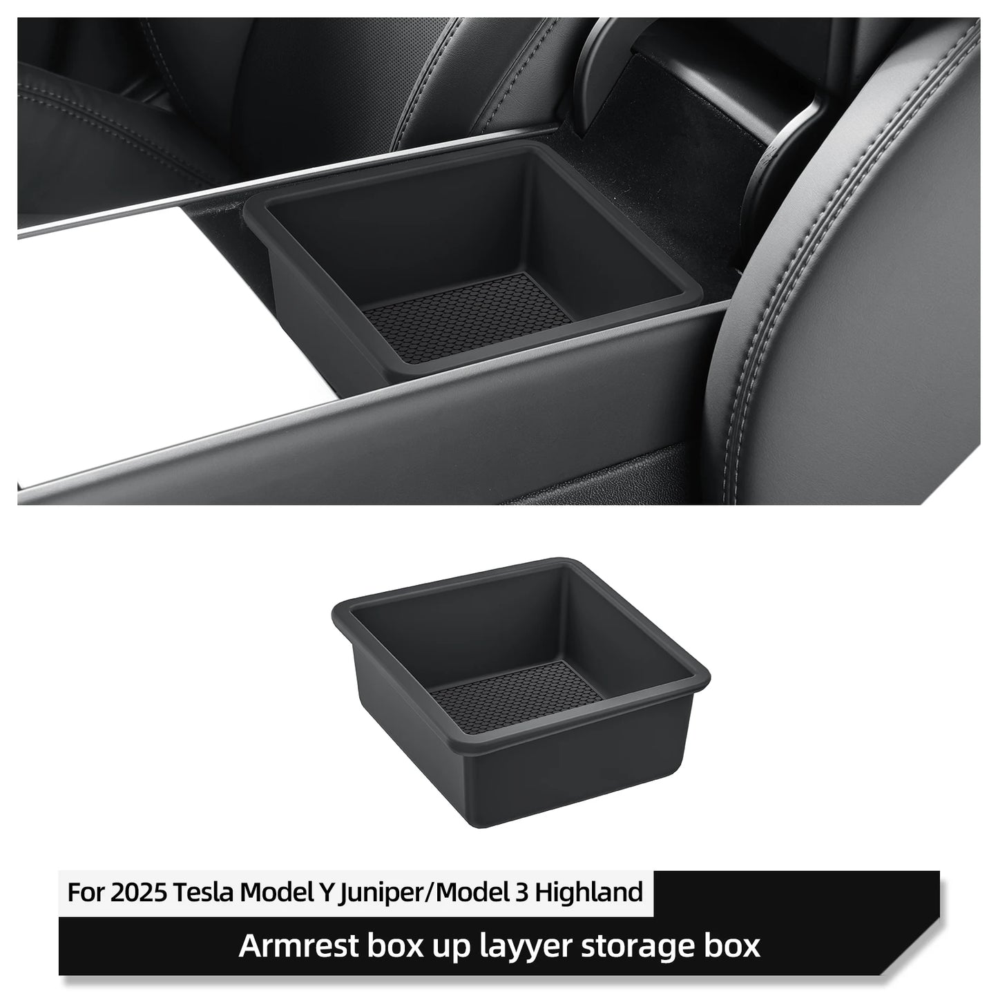 Smabee for Tesla Model Y Launch 2025 Juniper/Model 3 Highland Car Center Console Armrest Storage Box Tray Accessories Tidying
