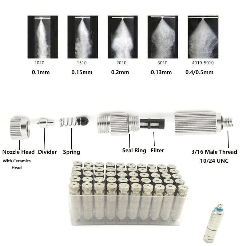 50pcs High Pressure Atomizing Misting Nozzle Sprayer Fogging Sprinkler for Disinfection,Booth Sterilizing,Patio Garden