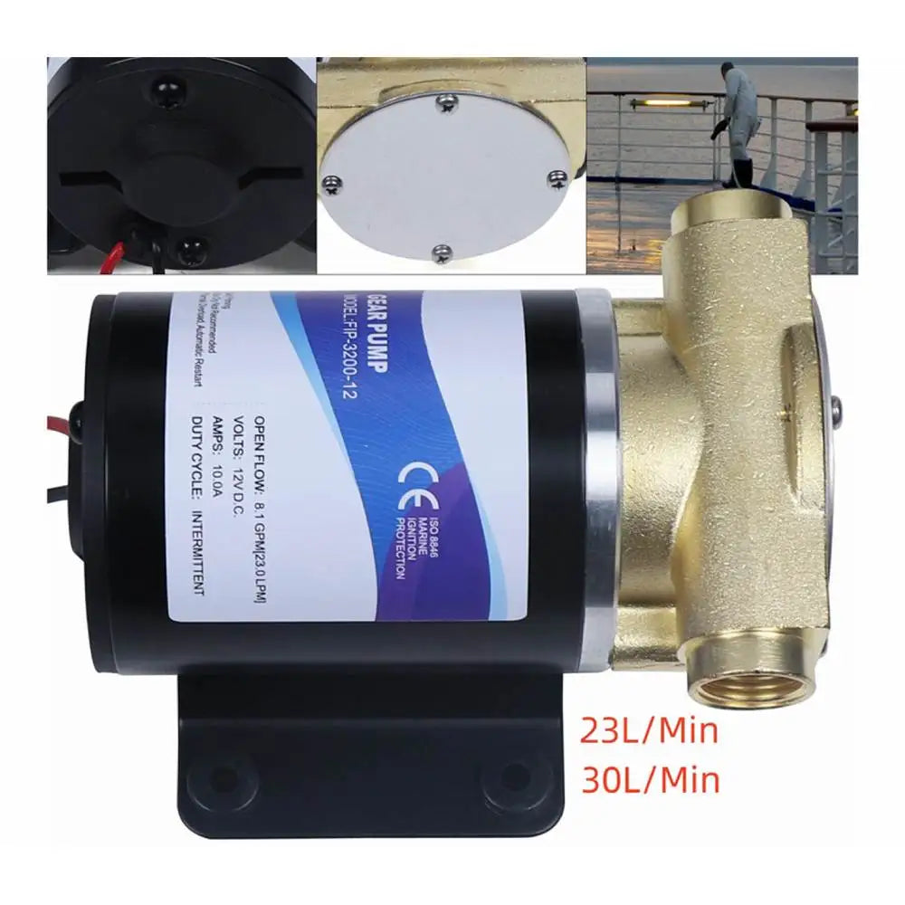 Self-Priming Deck Wash Pump 12V Submersible Pump Well Pump Deep Pipe Pump 23 L/30 L/min (12 V 30 L/min) On-Board Water Tanks