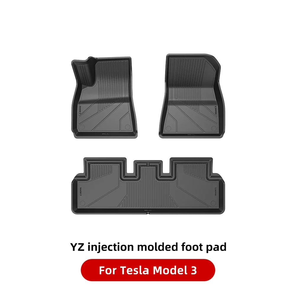 YZ For Tesla Floor Mats Model 3 Y 2021-2024 Car Four Seasons Waterproof Non-slip Floor Mat NEW TPE Special Car Accessories