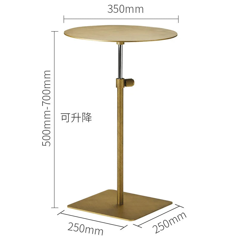 Stainless Steel Lifting Coffee Table Square Or Circular Diameter 30-35 50 Mobile Sofa Side Table Light Luxury Metal Tall Table