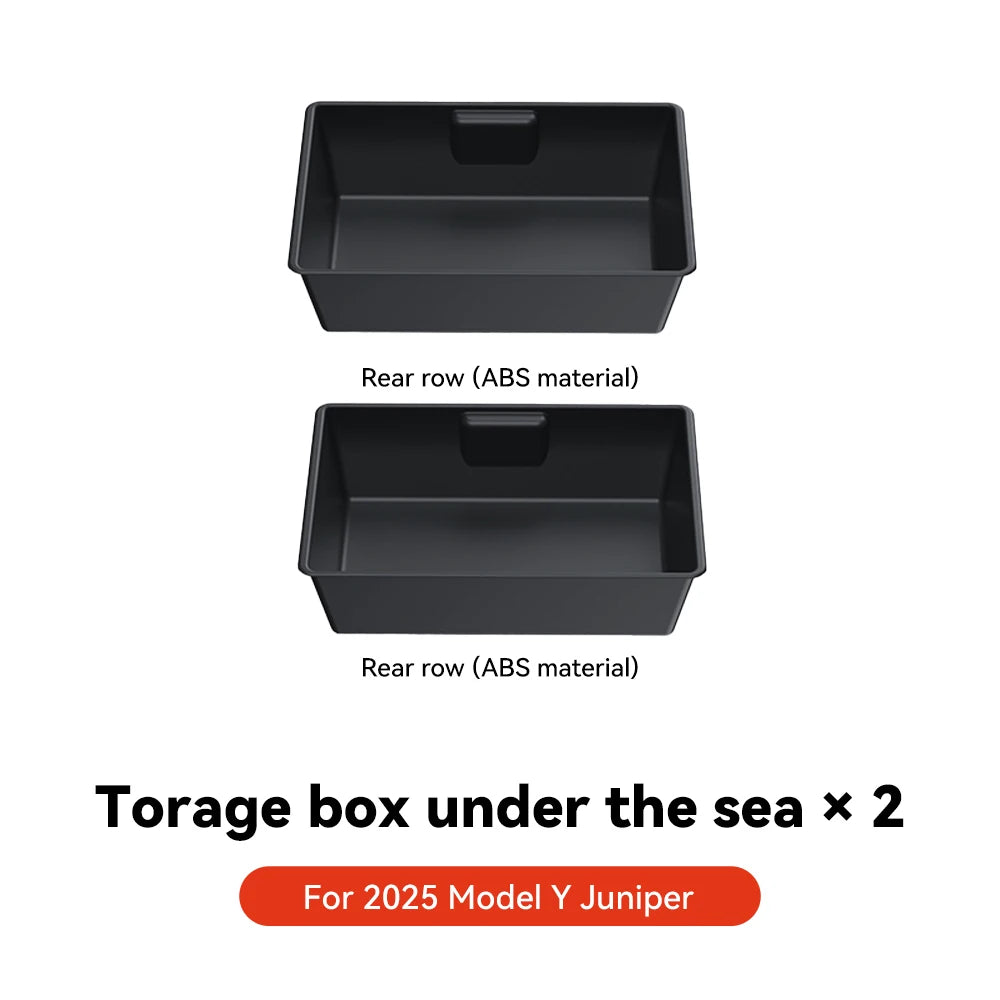 YZ For Tesla Model Y Juniper 2025 Under Seat TPE Hidden Storage Box Drawer Car Organizer Accessories For Tesla Car Accessories