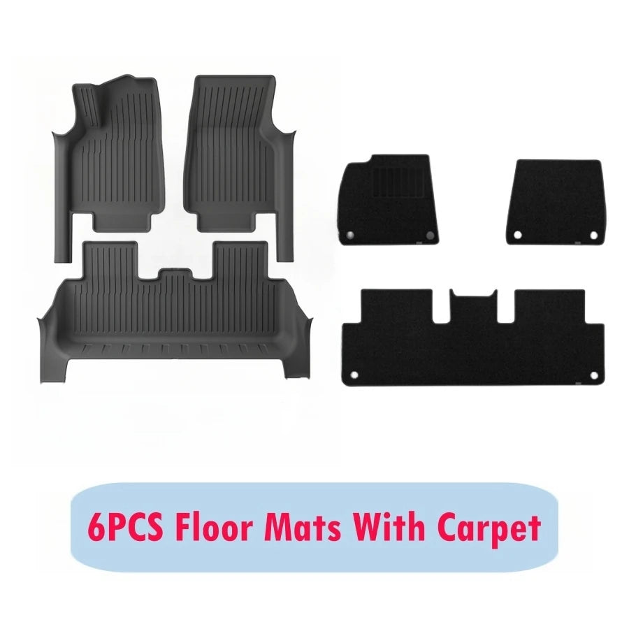 Fully Protection Floor Liners For 2025 Tesla Model Y Juniper Floor Mats with Door Sill Protector Front Rear Cargo Liner Juniper