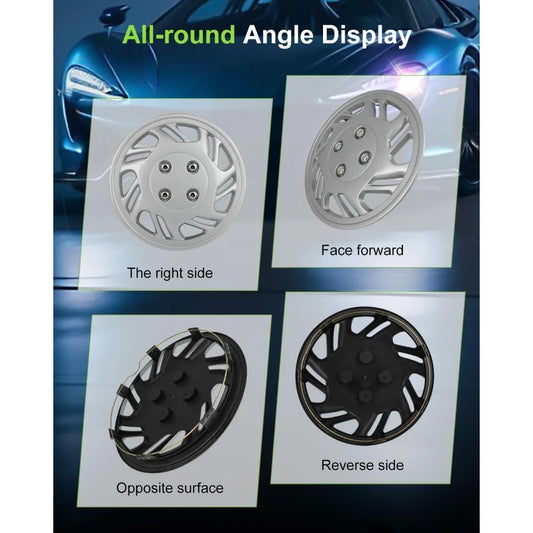 Hubcap Auto Tire Replacement Exterior Cap OEM Steel Wheel Hubcaps Wheel Cover Rim 13 Inch Set of 4 PP Silver Hub Caps