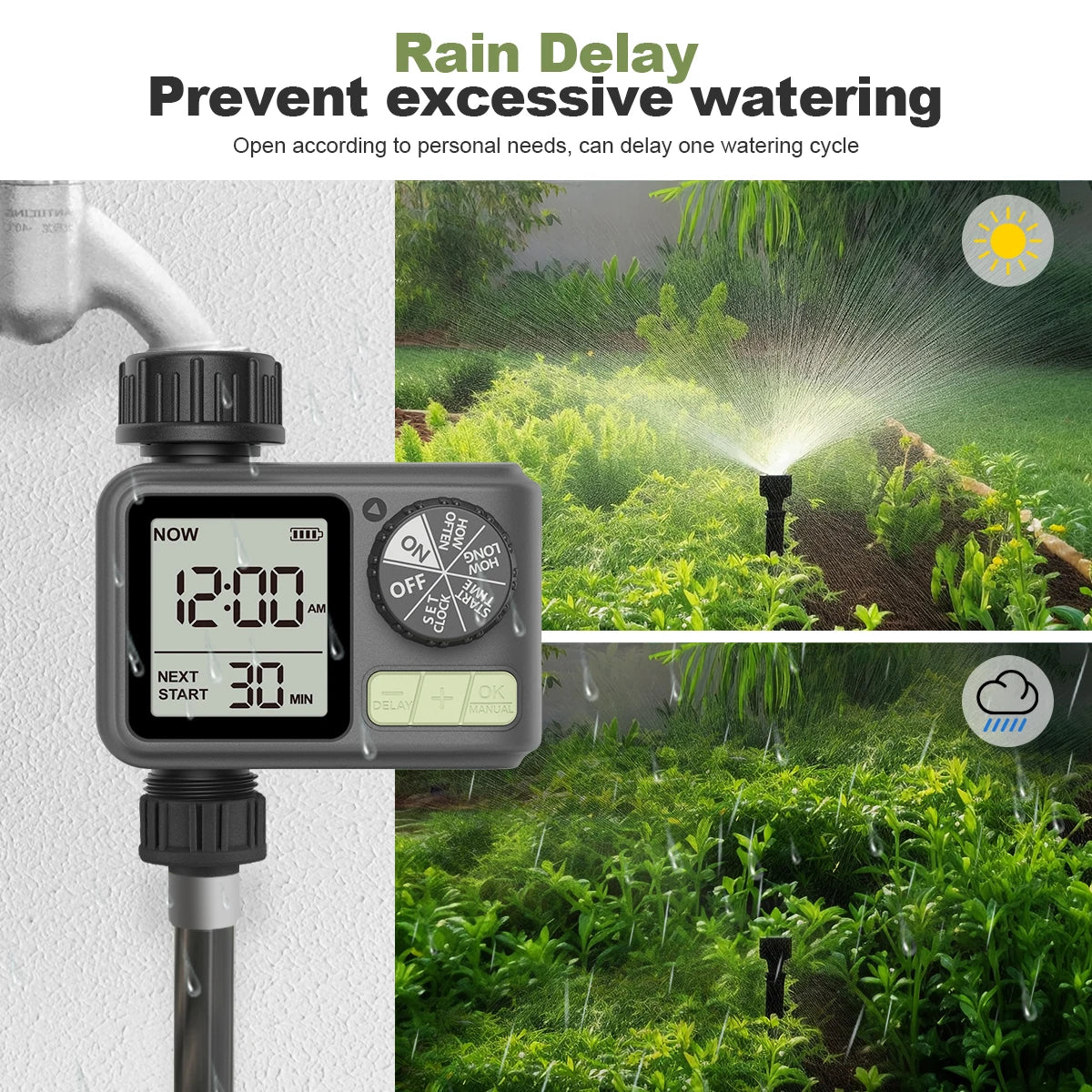 Eshico HCT-M05 Automatic Water Timer 2024 Eshico Newest Sprinkler Smaller and Easy to Installation 4.72 x 3.94 x 2.56 inches