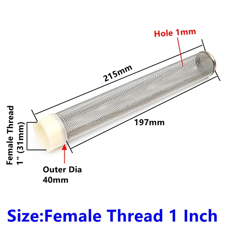 1/2"~2.5" 304 Stainless Steel Extended Filter Garden Irrigation Water Pump Hose Filter Aquarium Water Cleaning Mesh Metal Filter