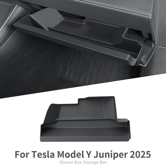LUCKEASY for Tesla Model Y Launch 2025 Juniper Car Storage Box Car Glove Box Tray Pallet Case Organizer Accessories Tray TPE