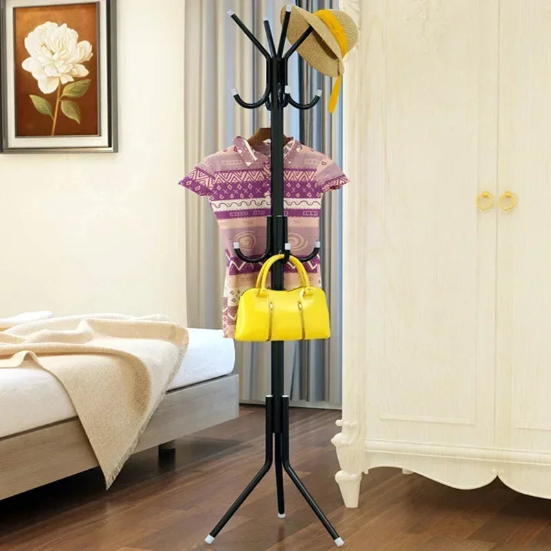 Household Wrought Iron Multifunctional Coat rRack Color Fashion Hanger Creative Clothes Rack Floor Bedroom Home Simple