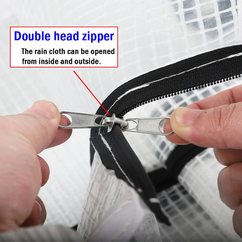 Thickness 0.3mm Tarpaulin Greenhouse Plant Canopy Garden Buildings Waterproof Cover With Double Head Zipper Terrace Clear Tarp