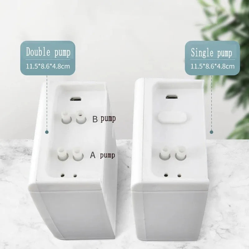 Garden Drip Irrigation Device Double Pump Controller Timer System, Solar Energy Intelligent Automatic Watering Device for Plants