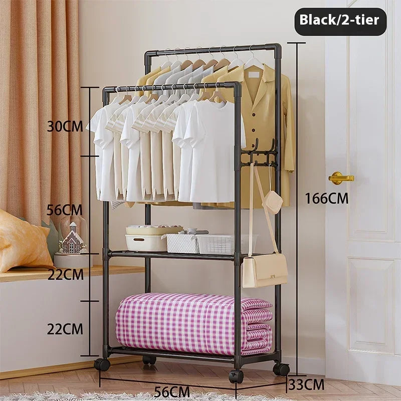 Furniture for Room Clothing Rack Clothes Arara Floor Coat Rack Porte Manteau Mural Hanger Iron Bamboo Wall Shelf Racks Metal
