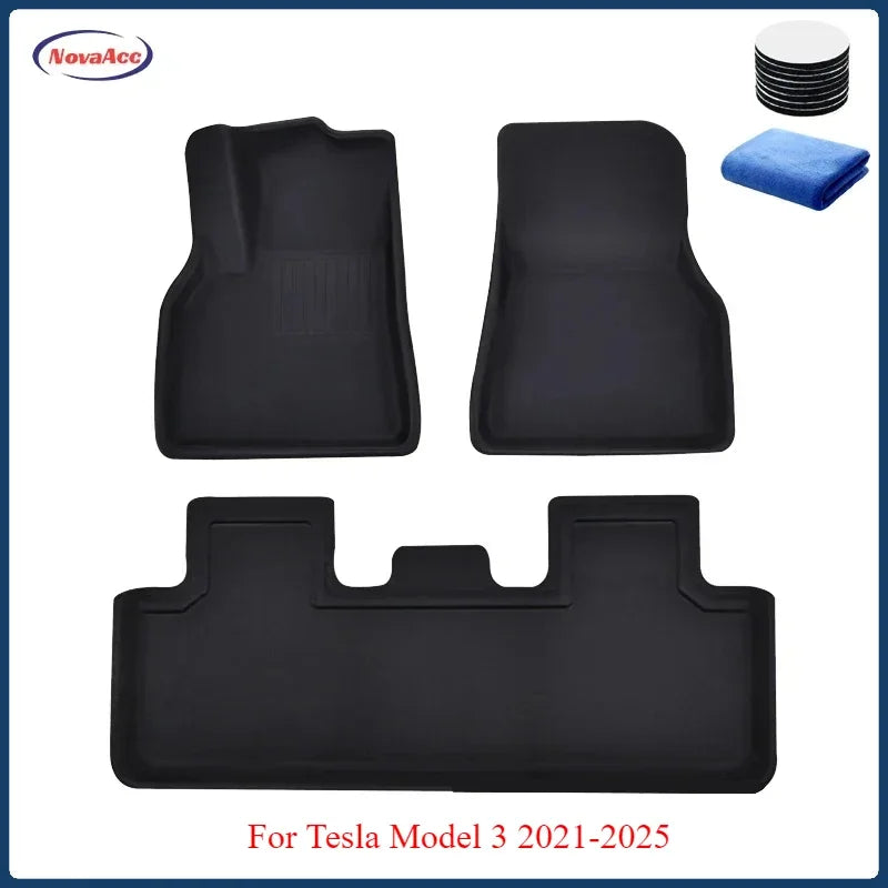 For Tesla Model Y 2017-2024 and Model 3 2021-2025 Highland All Weather Floor Mats Trunk Liners Full Protection Car Accessories
