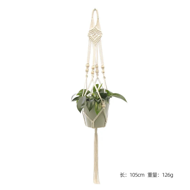 Hanging Plant Handmade Macrame Plant Hanger Flower Pot Planter Hanger Wall Decor Courtyard Garden Hanging Planter Hanging Basket