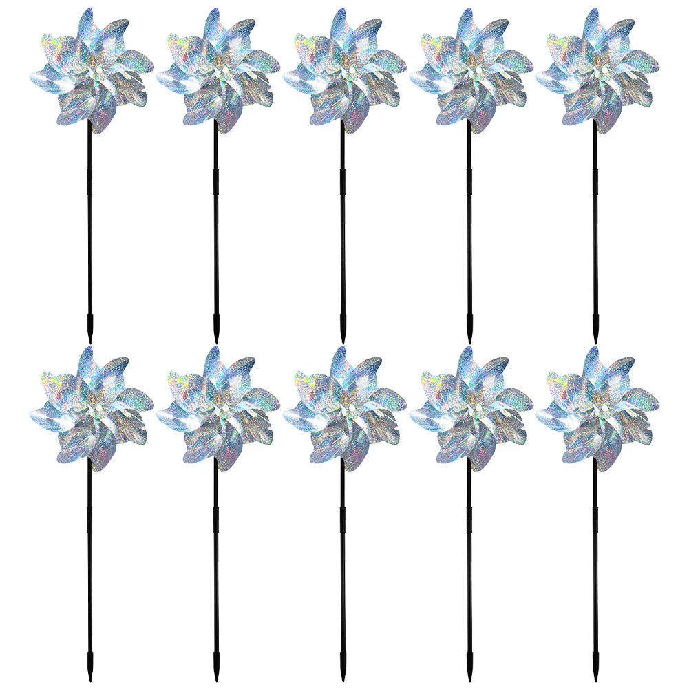 2/10pcs Bird Repeller Reflective Windmill Bird Repellent Anti Birds Windmill Spinner Child Windmill Garden Orchard Protection