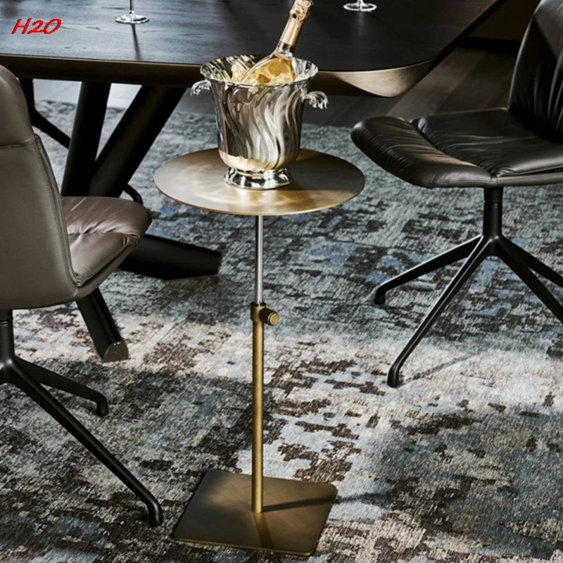 Stainless Steel Lifting Coffee Table Square Or Circular Diameter 30-35 50 Mobile Sofa Side Table Light Luxury Metal Tall Table