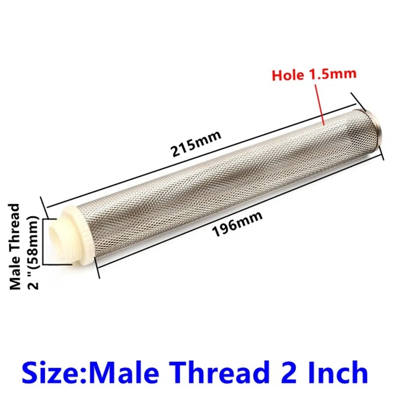 1/2"~2.5" 304 Stainless Steel Extended Filter Garden Irrigation Water Pump Hose Filter Aquarium Water Cleaning Mesh Metal Filter