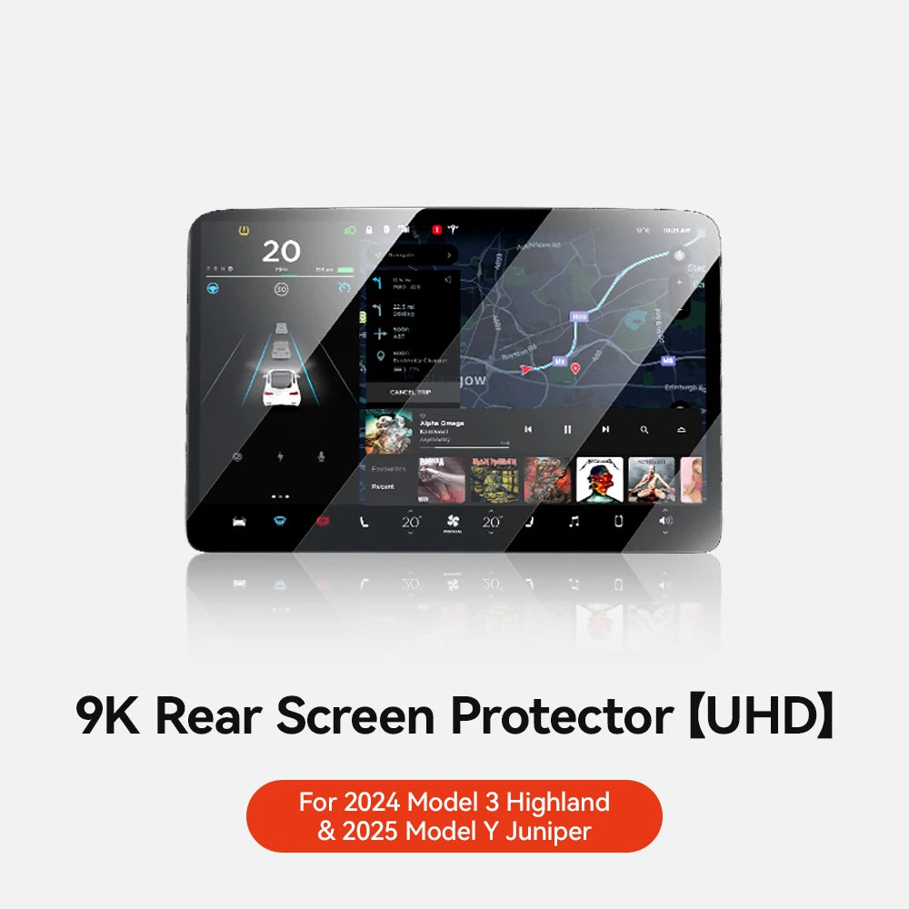 YZ Tempered Glass Film Protector For Tesla Model Y Juniper Model 3 Highland 2024 2025 Rear Row Center Control Screen Protective