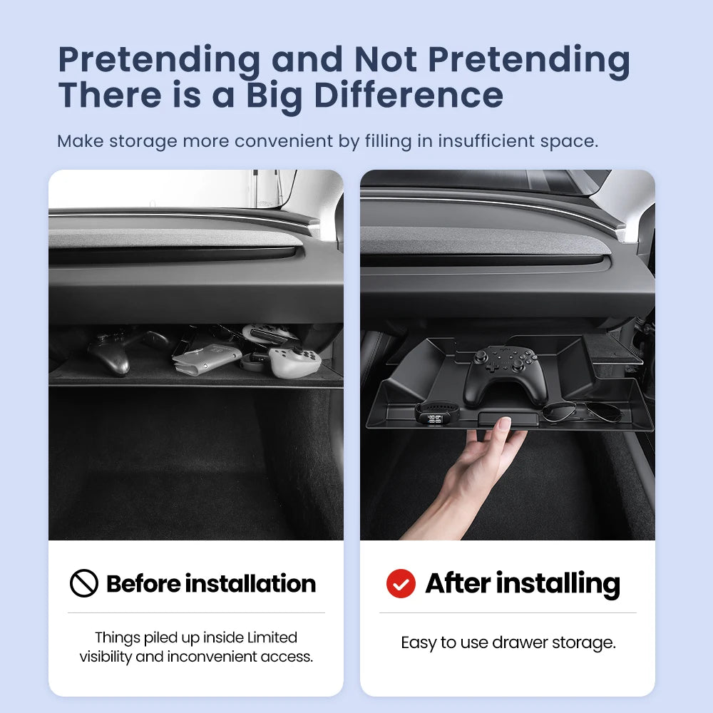 YZ For Tesla Model 3 Y Highland Juniper Central Control Glove Box Storage Box Car Storage Box Interior Interior Accessories