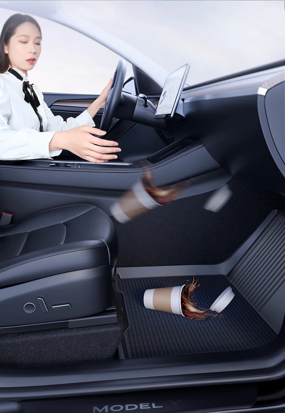 YZ For Tesla Model Y Model 3 Foot Cushion Blanket Surface