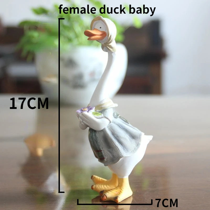 DIY Handmade Idyllic Simulation Resin Duck Animal Home Garden Courtyard Decoration Balcony Patio Decoration Garden Decor Statues