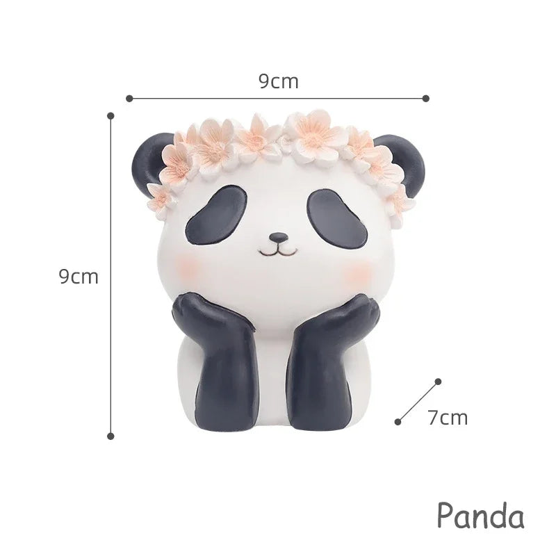 Cute Animal Planter for Succulents Air Plants Funny Flower Pots Fairy Garden Decor Figurines Pencil Holder Home Table Decoration