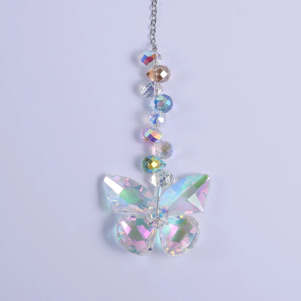 Crystal Butterfly Suncatchers for Window Hanging Ornaments, Rainbow Maker Sun Catchers Indoor Outdoor Patio Garden Decor Gifts