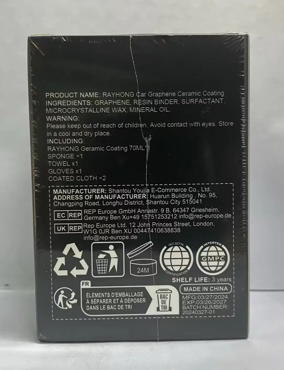 Rayhong Graphene Ceramic Coating, Super Water Plating Crystal Coating