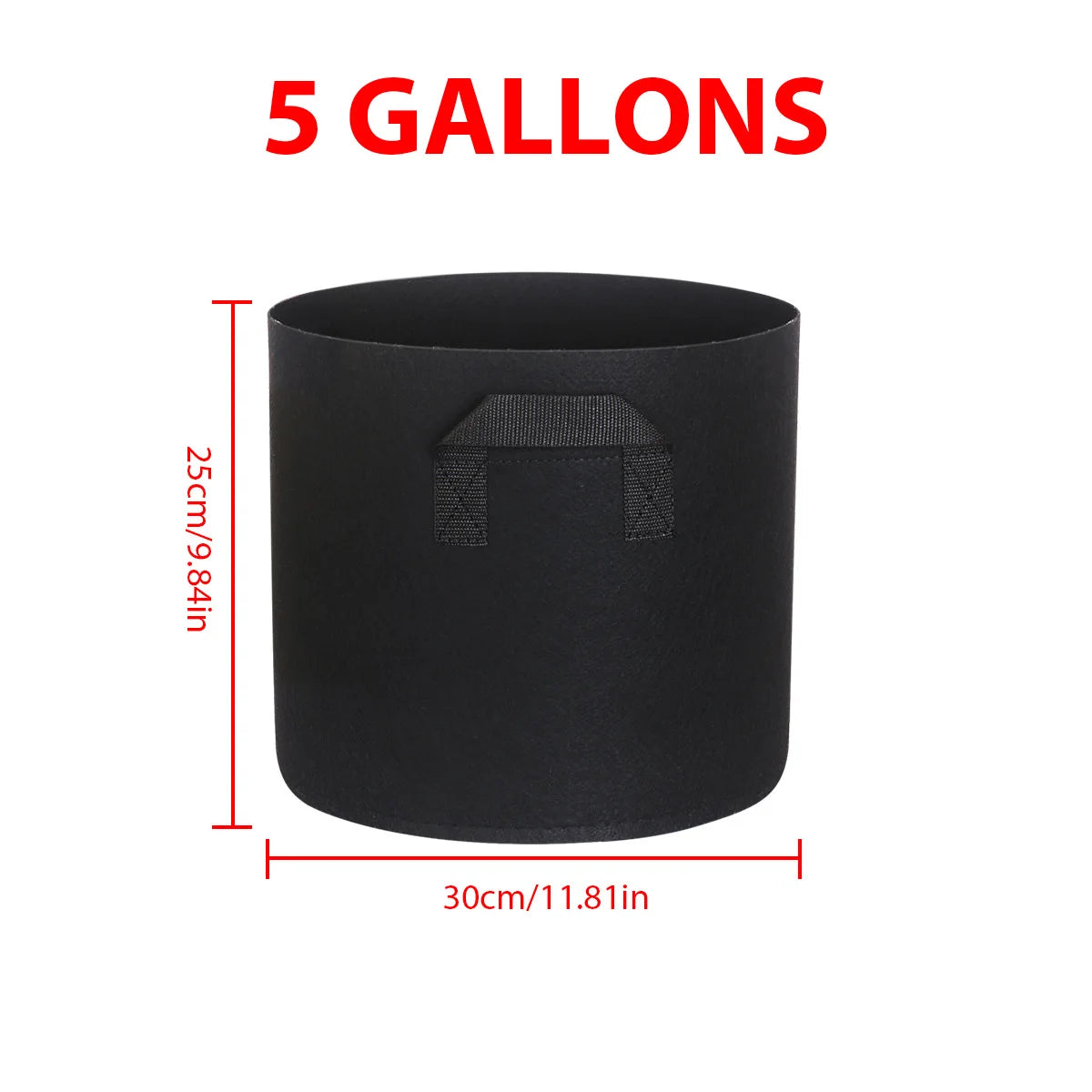 5PCS Felt Grow Bags 5-15 Gallon Potato Fabric Planting Bags Vegetable Strawberry Seedling Bags Breathable Flower Planting Bags