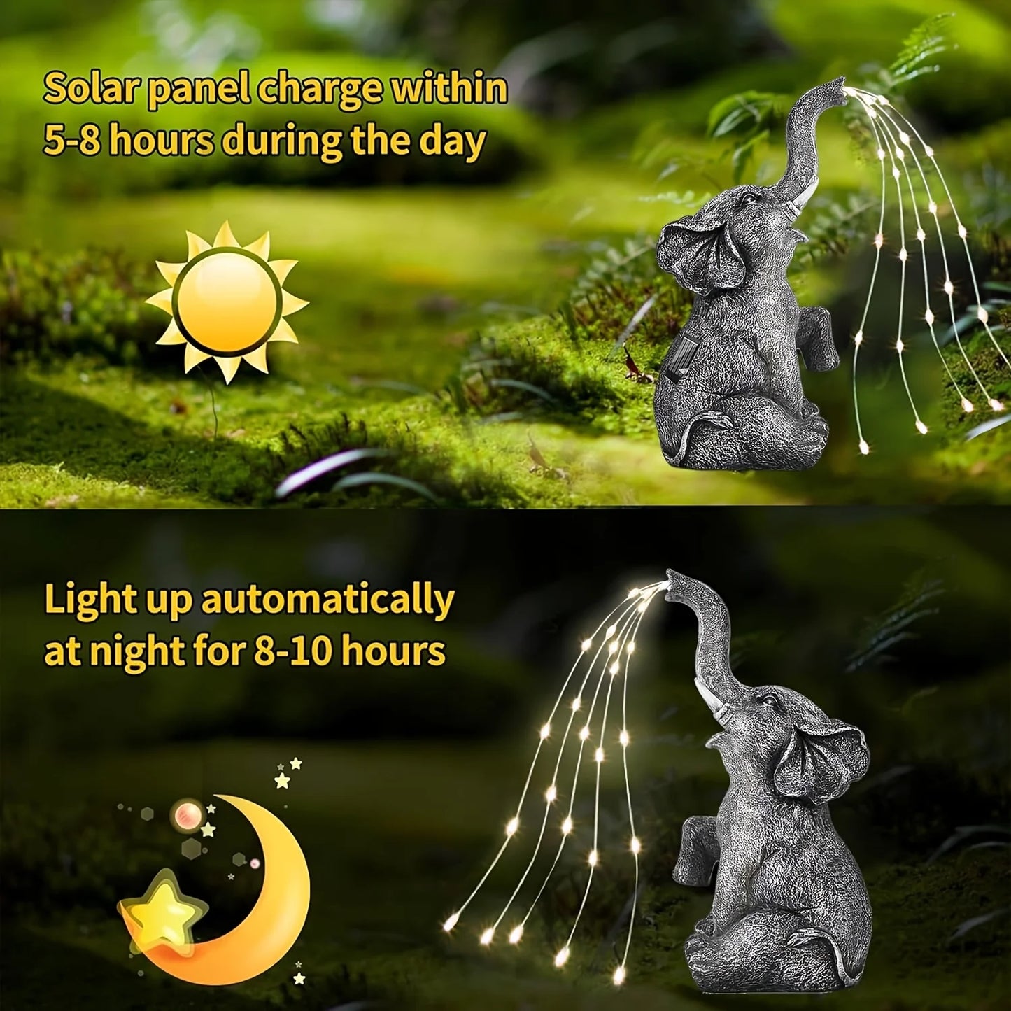 Elephant Solar Garden Light Elephant Hanging LED Solar Lantern Solar Elephant IP44