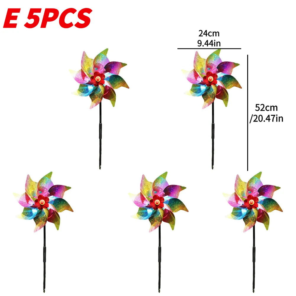 5/10PCS Bird Repeller Reflective Windmill Pinwheel Bird-Scaring Windmill Spinner for Garden Lawn Yard Decor and Keep Birds Away