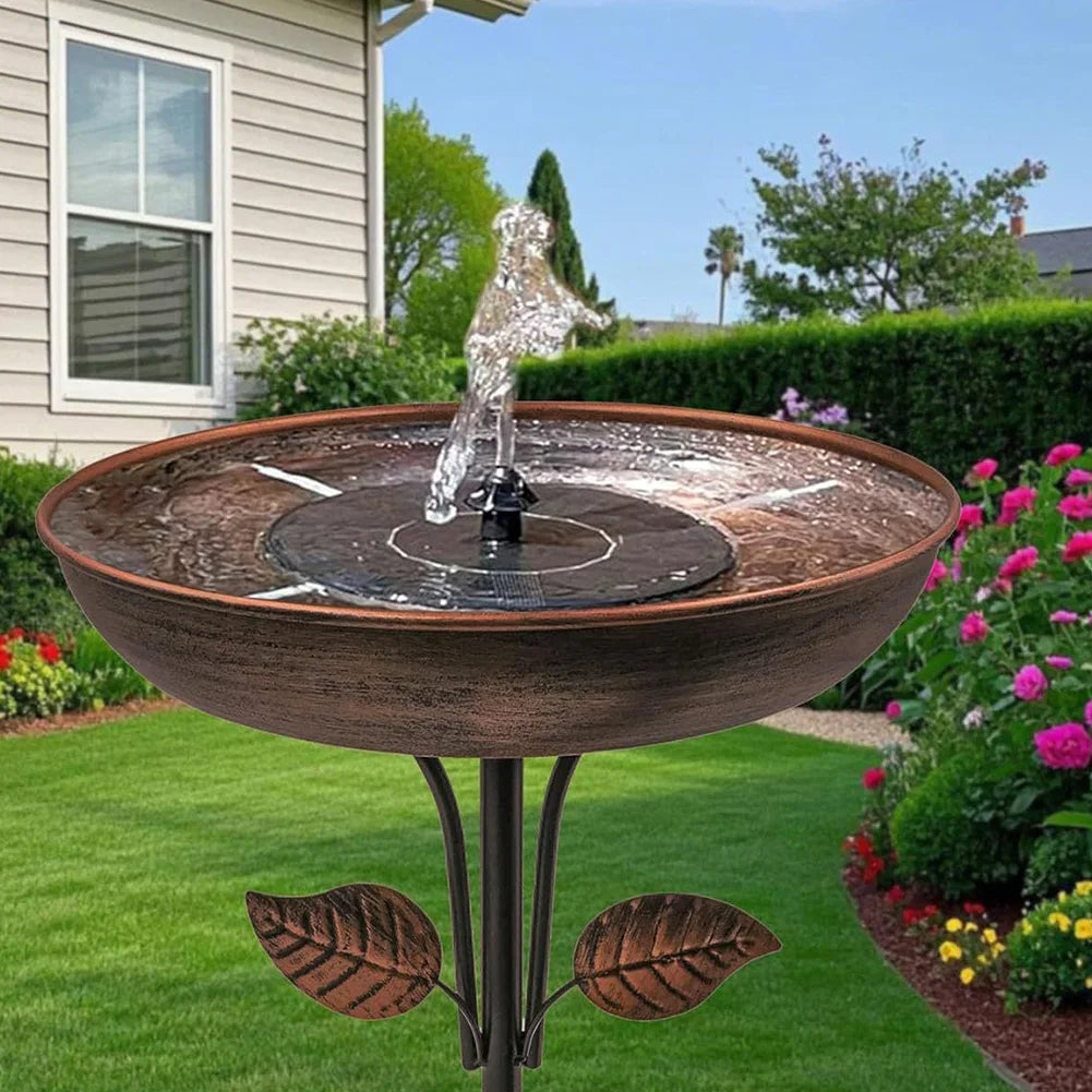Removable 13 Inch Dia Bowl Metal Bird Bath with Metal Stake Easy To Clean Birdbath Bird Feeder Bowl for Garden Yard Lawn Decor