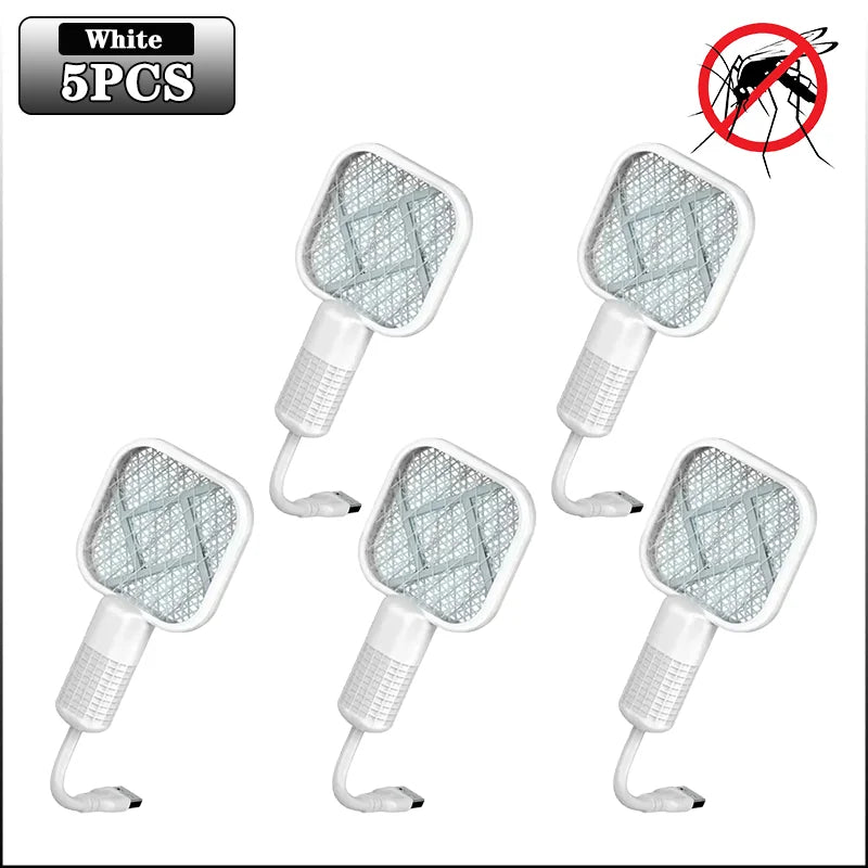Electric Mosquito Swatter UV Light Bug Zapper Rechargeable Fly Killer Insect Racket Portable Outdoor Pest Control for Camping