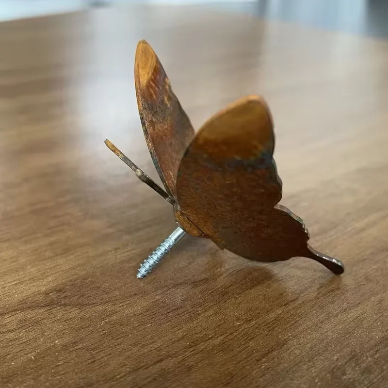 15 Pcs Rustic Metal Butterfly Outdoor Wall Art Decor Rusty Metal Garden Decor for Garden Fence Yard
